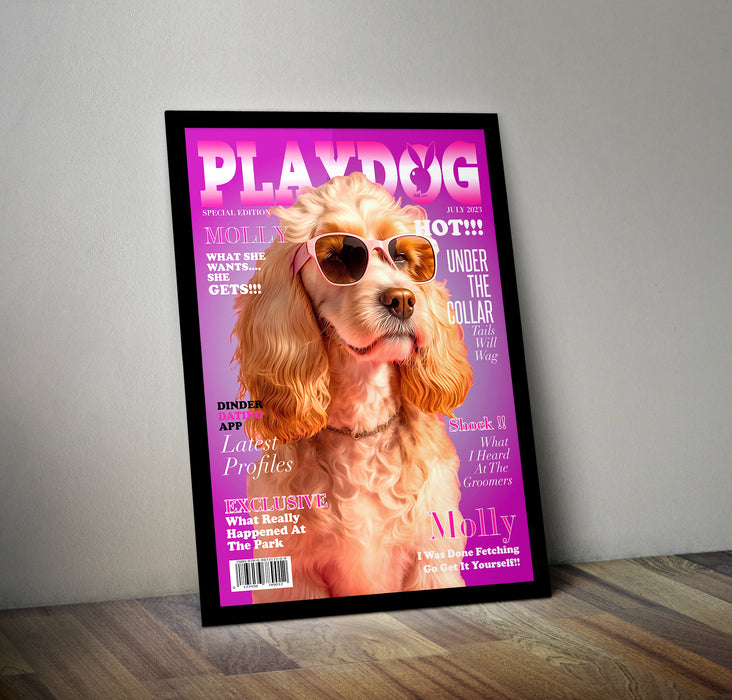 Personalised Pet Portrait Playdog Magazine Cover