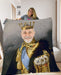Royal Portrait Photo Fleece Blanket - pet canvas art