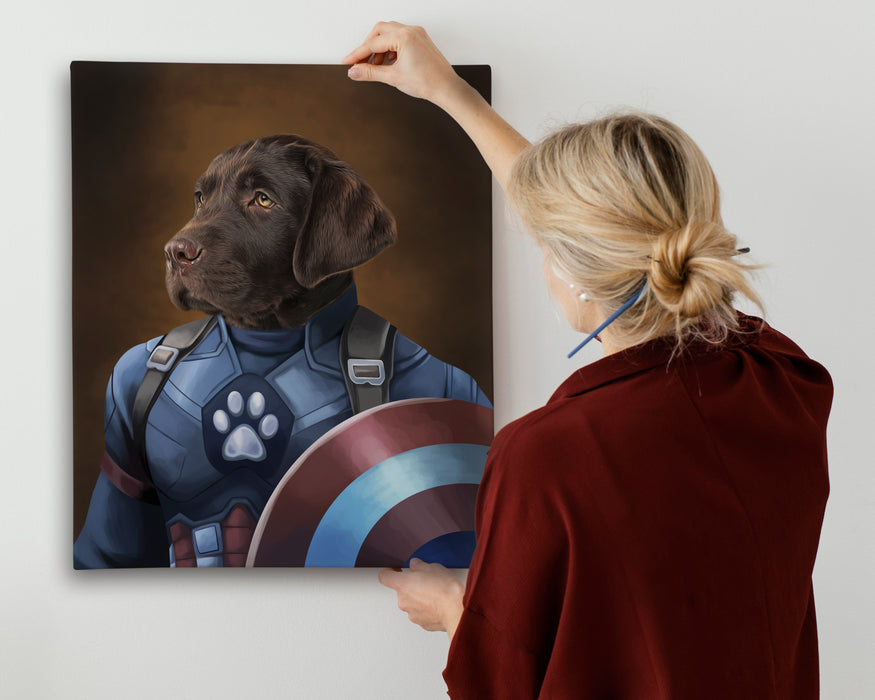 Pet Portrait Canvas - Captain America