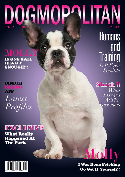 Pet Portrait Dogmopolitan Magazine Cover