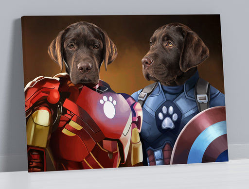 Pet Portrait Canvas Duos - Avengers - Pet Canvas Art