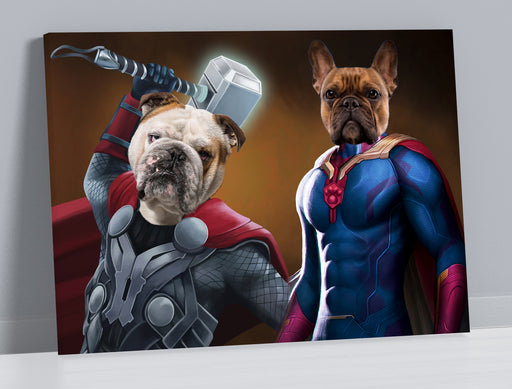 Pet Portrait Canvas Duos - Thor and Vision - Pet Canvas Art