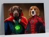 Pet Portrait Canvas Duos - Dr Strange and Spiderman - Pet Canvas Art